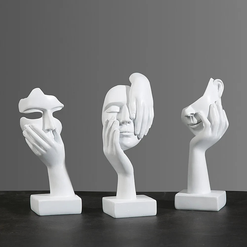 Mystic Mask: Estatueta de Máscara Abstrata em Resina