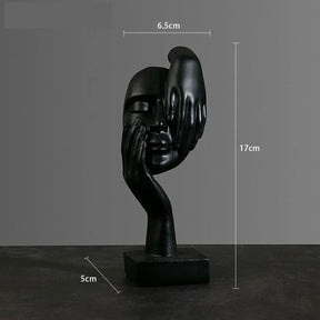 Mystic Mask: Estatueta de Máscara Abstrata em Resina
